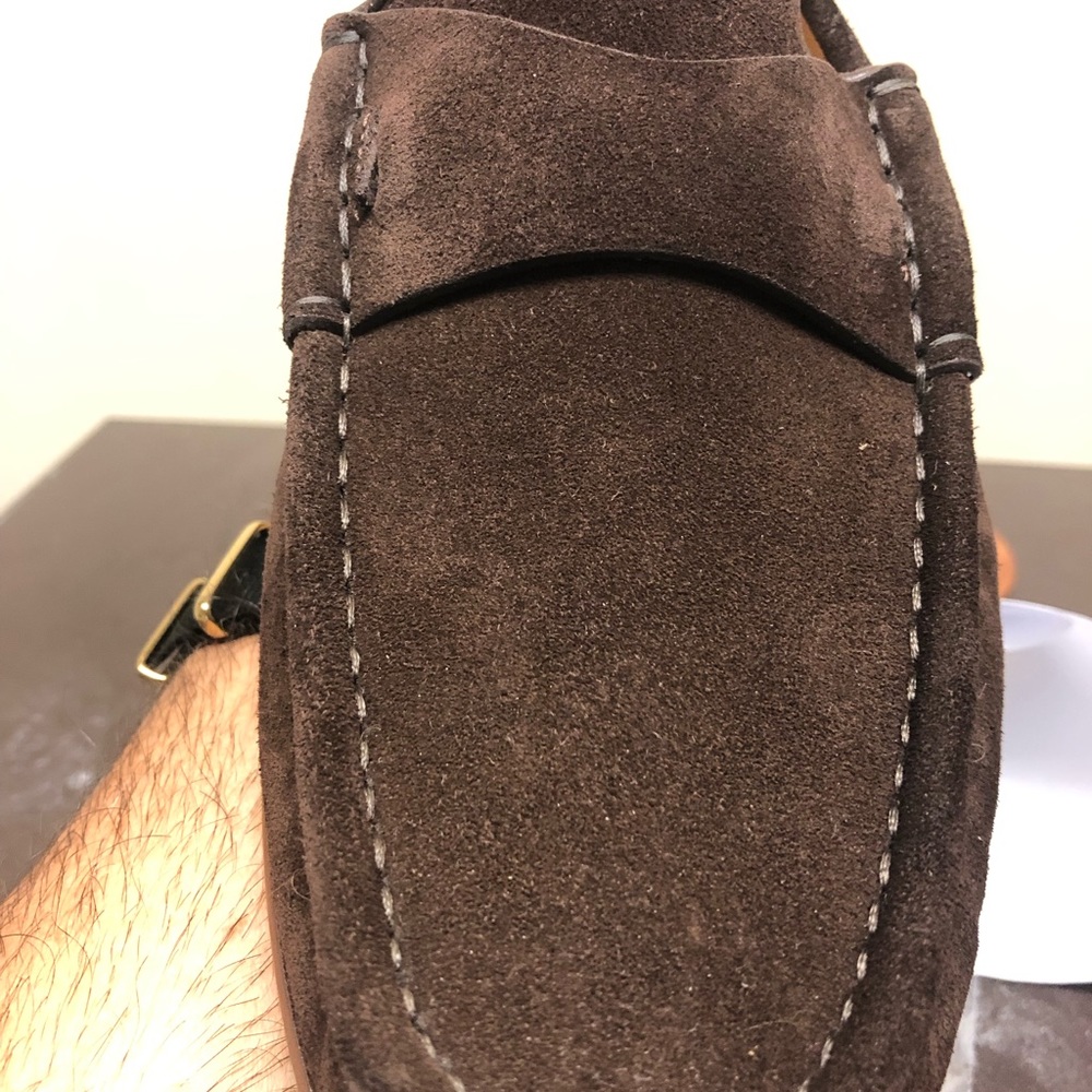 Gucci chocolate brown suede penny loafers! Worn once! Size 10 US.